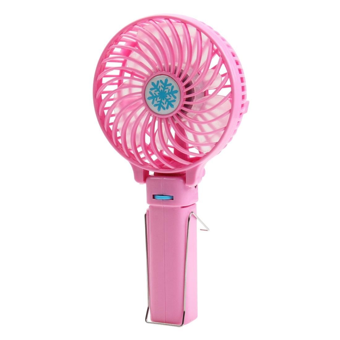 Mini Portable Foldable Fan with Clip (Pink)
