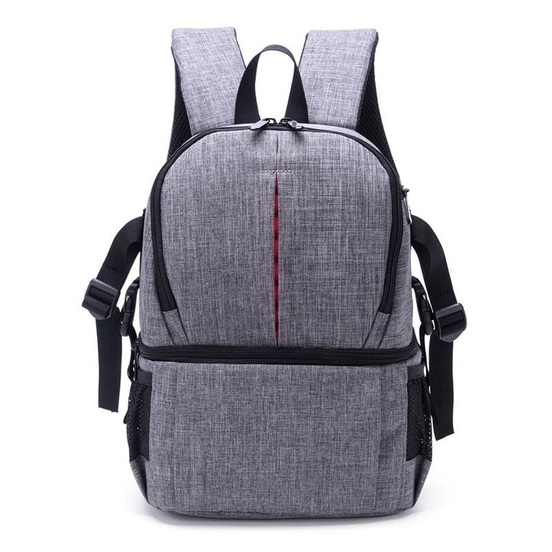 Multi-functional Waterproof Nylon Shoulder Backpack Padded Shockproof Camera Case Bag for Nikon Canon DSLR Cameras (Purple)