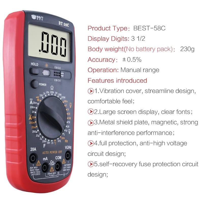 BEST-58C Auto Ranging Digital Multimeter