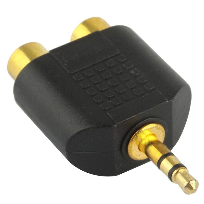 RCA Female to 3.5mm Male Jack Audio Y Adapter (Black)