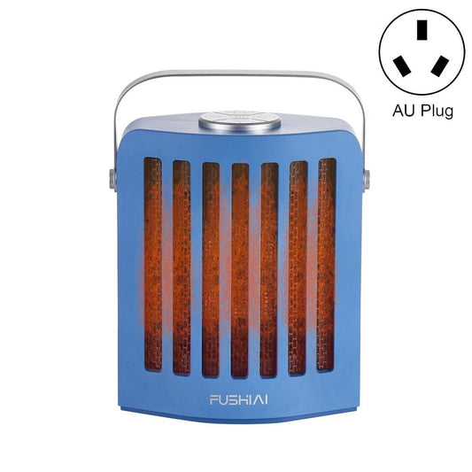 FUSHIAI Office Table Mini Small PTC Heater Desktop Quick Heat Silent Heater, Size:AU Plug (Blue)