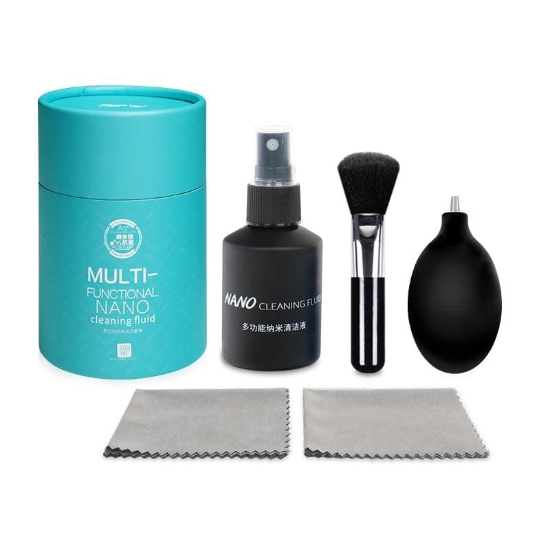 5 in 1 Nano Cleaning Solution + Cleaning Brush + Fiber Wiping Cloth + Cleaning Air Blower Computer Screen Cleaning Solution Digital Product Cleaner Set