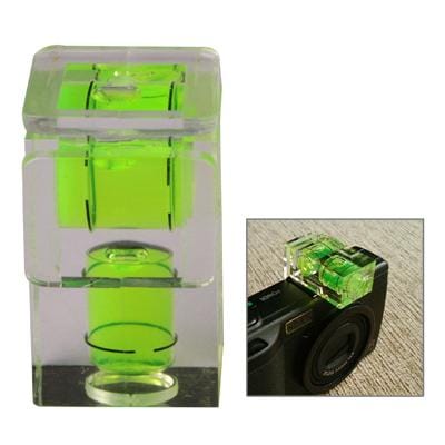 2-Axis Bubble Spirit Level on Camera Hot Shoe (Green)