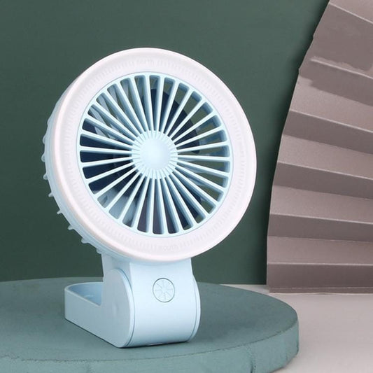 Foldable Handheld Small Fan Multifunctional Night Light Portable Fan (Blue)