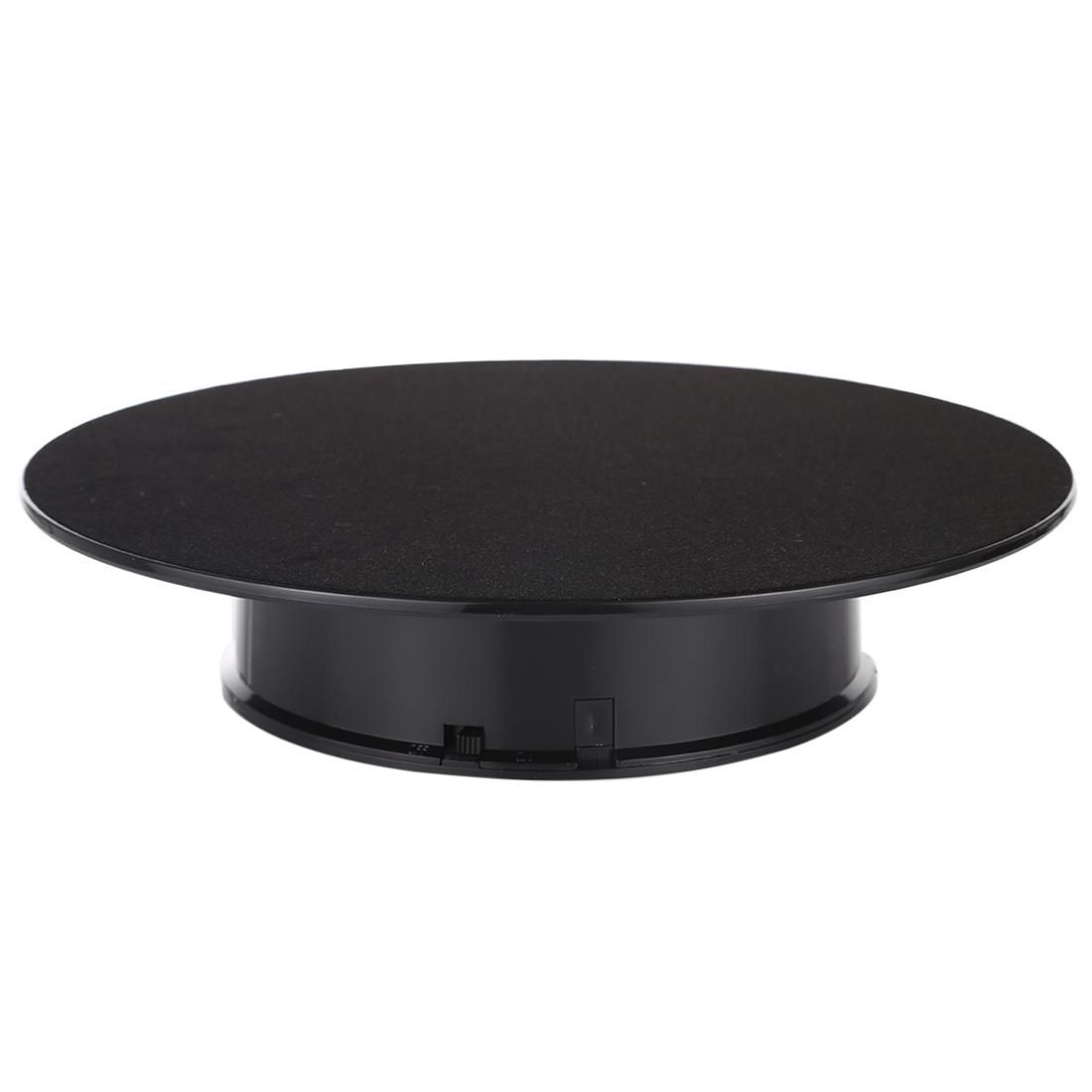 25cm 360 Degree Electric Rotating Turntable Display Stand Video Shooting Props Turntable for Photography, Max Load 3kg, Powered by Battery (Black)