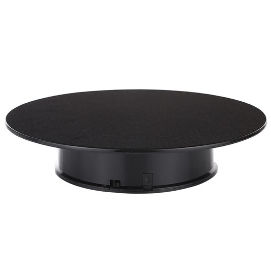 25cm 360 Degree Electric Rotating Turntable Display Stand Video Shooting Props Turntable for Photography, Max Load 3kg, Powered by Battery (Black)