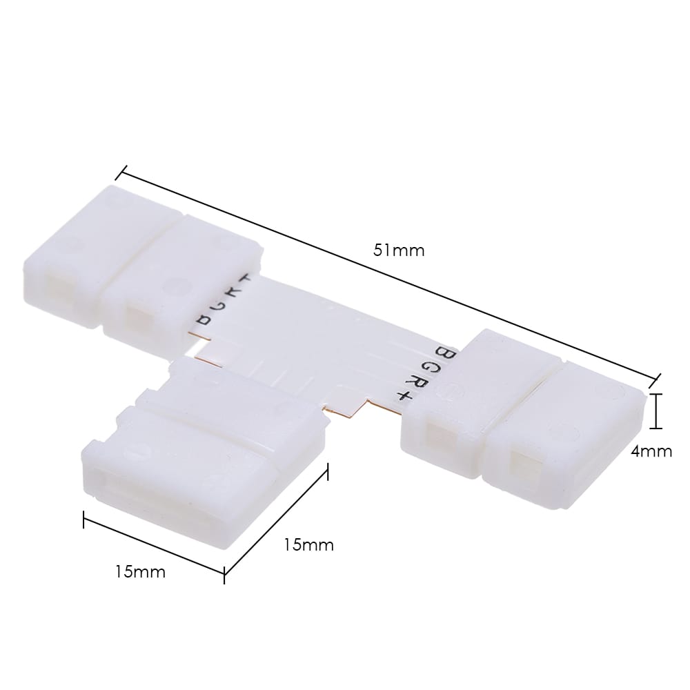 T Shape 4 Pins RGB LED Strip Connector Quick Splitter 10
