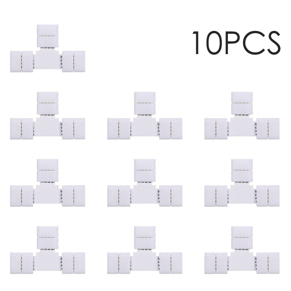 T Shape 4 Pins RGB LED Strip Connector Quick Splitter 10