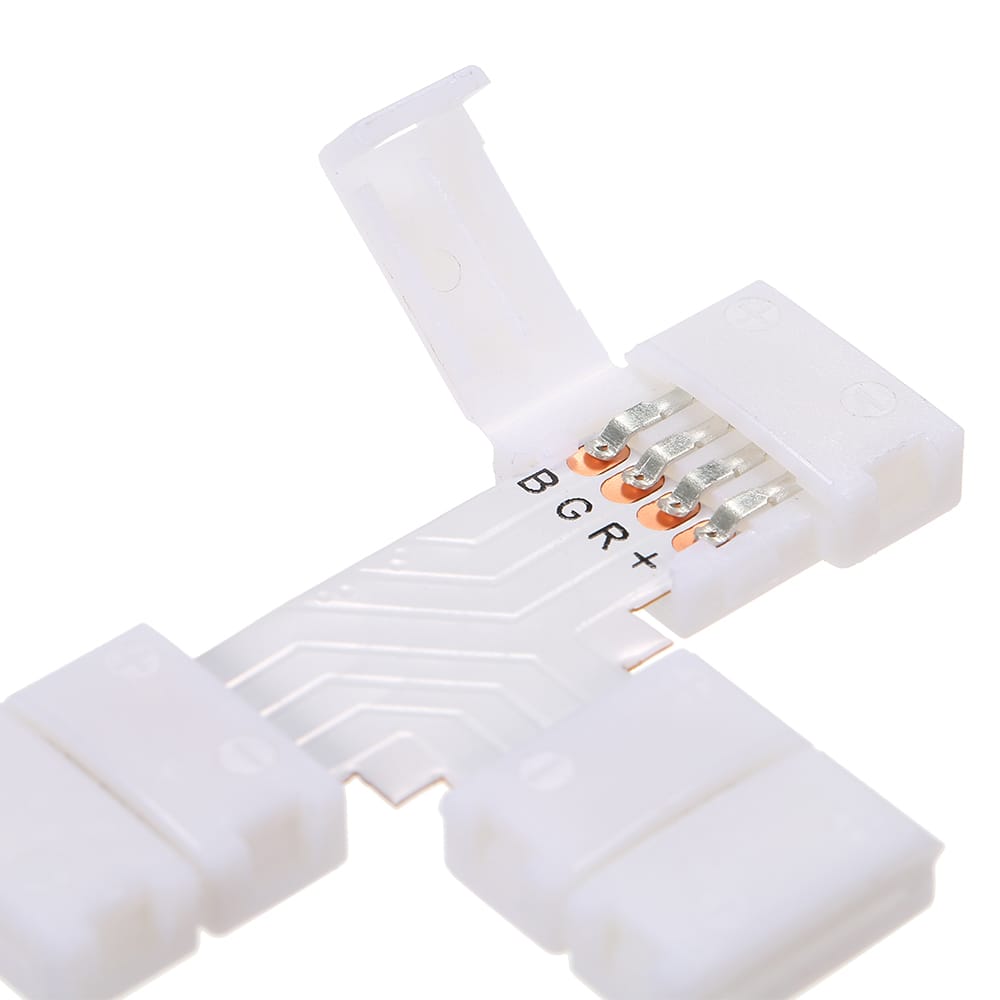T Shape 4 Pins RGB LED Strip Connector Quick Splitter 10