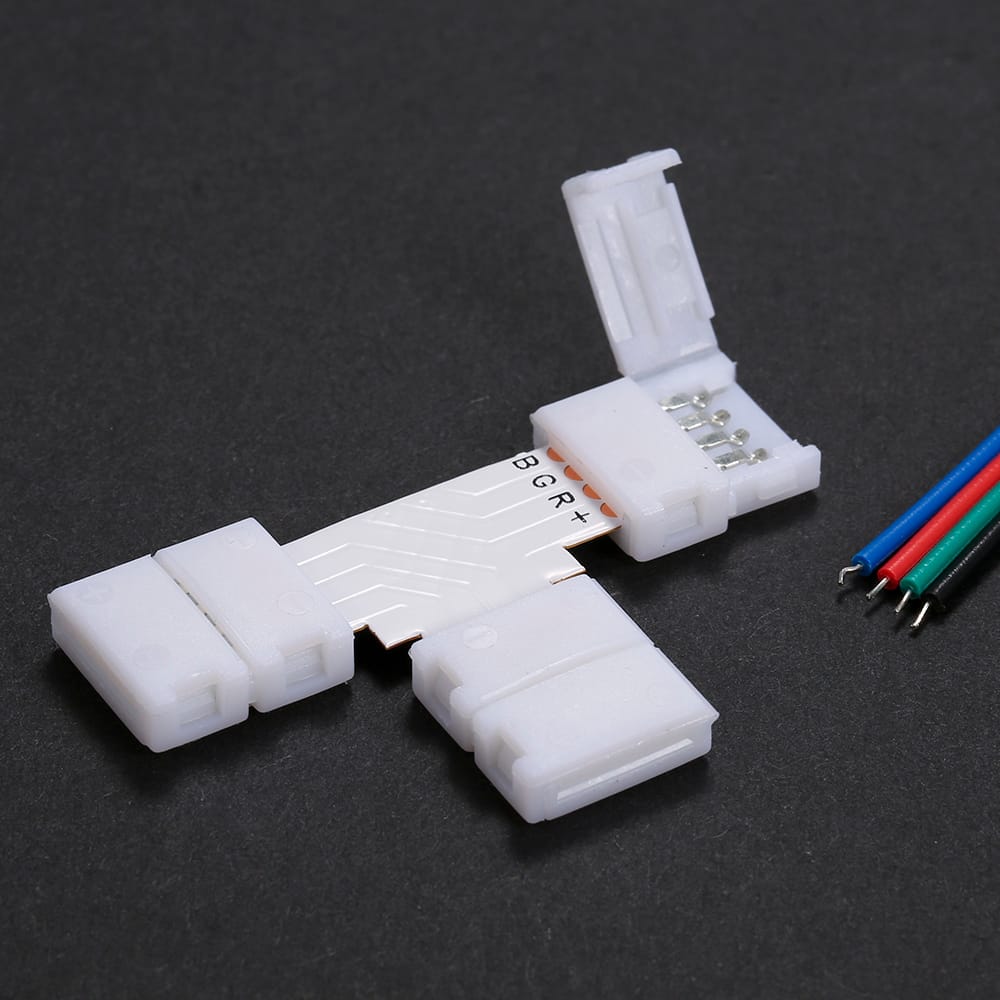 T Shape 4 Pins RGB LED Strip Connector Quick Splitter 10