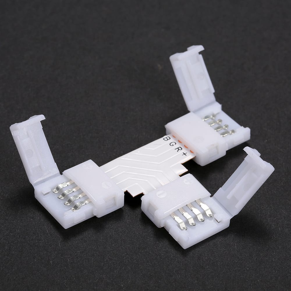 T Shape 4 Pins RGB LED Strip Connector Quick Splitter 10