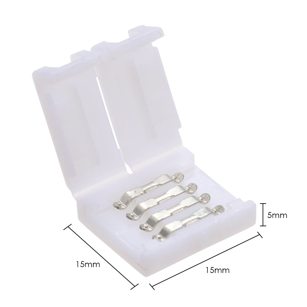 4 Pins RGB LED Strip Connector Quick Splitter 10 Pack White - 10 pcs