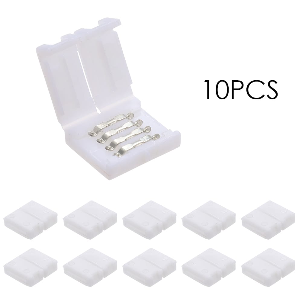 4 Pins RGB LED Strip Connector Quick Splitter 10 Pack White - 10 pcs
