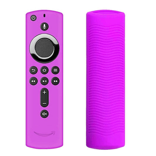 Non-slip Texture Washable Silicone Remote Control Cover for Amazon Fire TV Remote Controller (Purple)