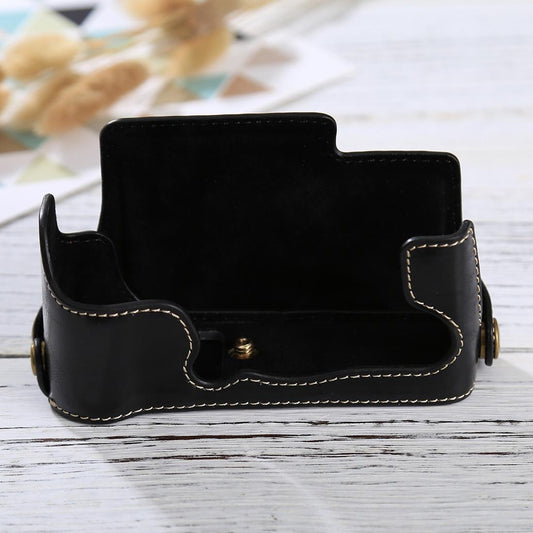 1/4 inch Thread PU Leather Camera Half Case Base for FUJIFILM X-E3 (Black)
