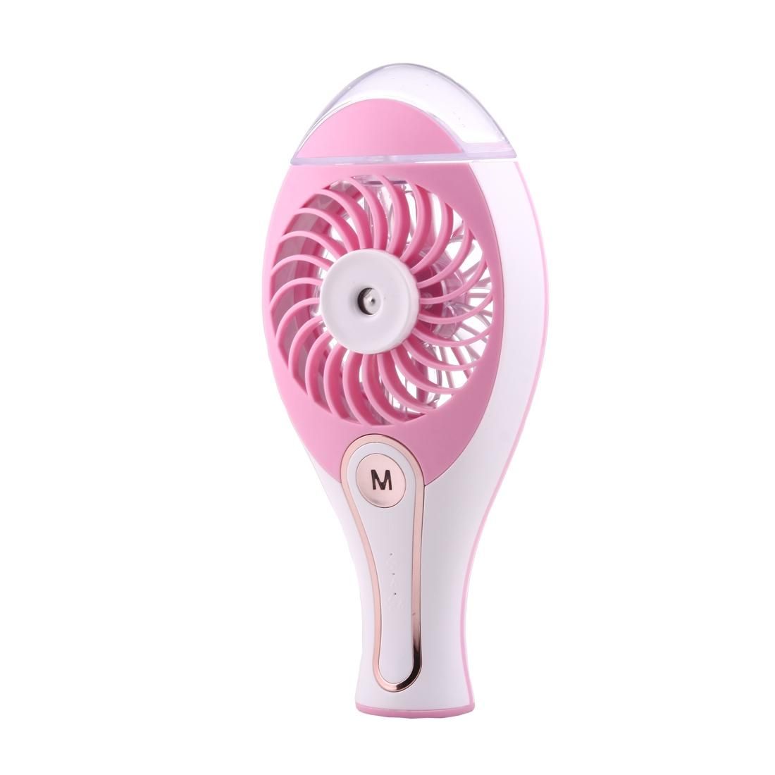 Mini Portable Handheld USB Rechargeable Water Mist Fan Humidifier Air Condictioning Cooling Fan with Transparent Water Tank & Control Key & Fan Lamp & Spray the Indicating Lamp & Spray Fan Lamp, Water Tank Capacity: 23ml (Blue)