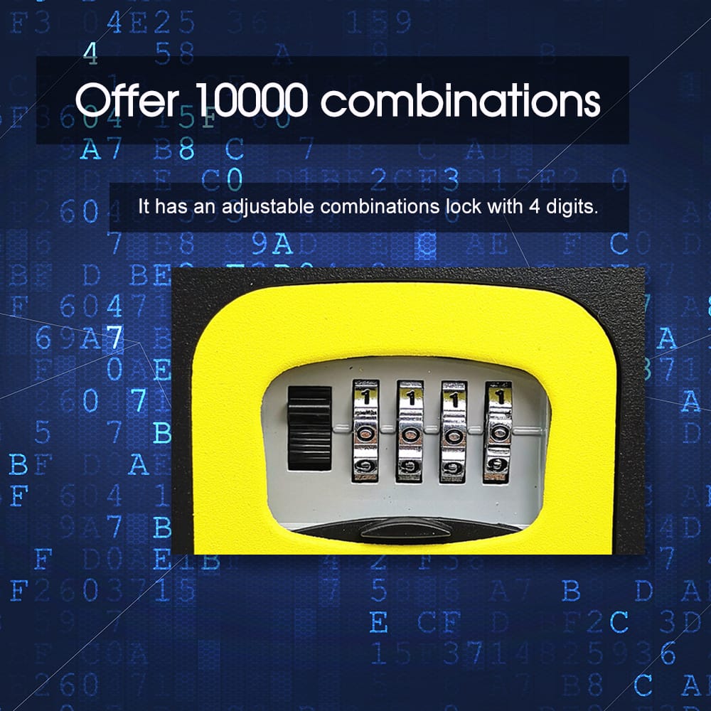 Key Storage Lock Box Wall Mounted Key Lock Box With 4-Digit