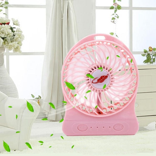 GONGTIAN F95S Storm Series Portable USB Rechargeable Fans, Three Ranges Speed Wind Adjustment + One Range LED Light Adjustment, Size: 14cm x 10.6cm x 4.2cm (Pink)