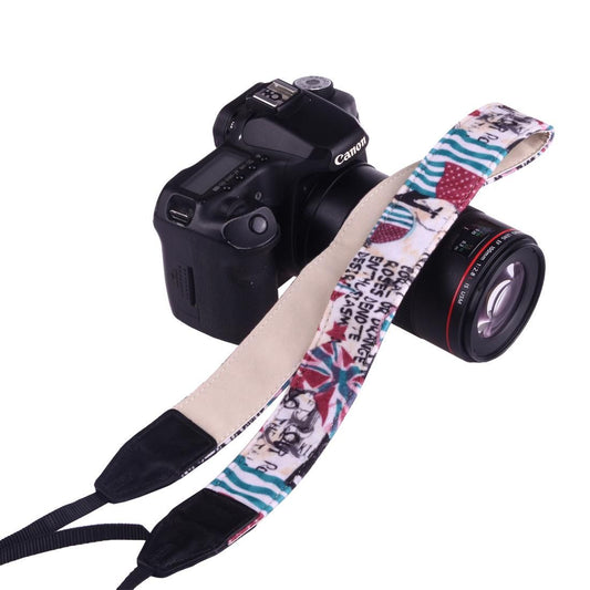 LYNCA LH-07 British Style Series Red Blue Flags Pattern Universal Genuine Leather Shoulder Neck Strap Camera Strap for Nikon / Canon / Sony / Panasonic / SLR DSLR ILDC (Style1)