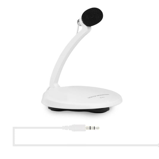 Yanmai SF-911 Professional Condenser Sound Recording 3.5mm Jack Microphone with Base Holder, Cable Length: 1.5m, Compatible with PC and Mac for Live Broadcast Show, KTV, etc. (White)