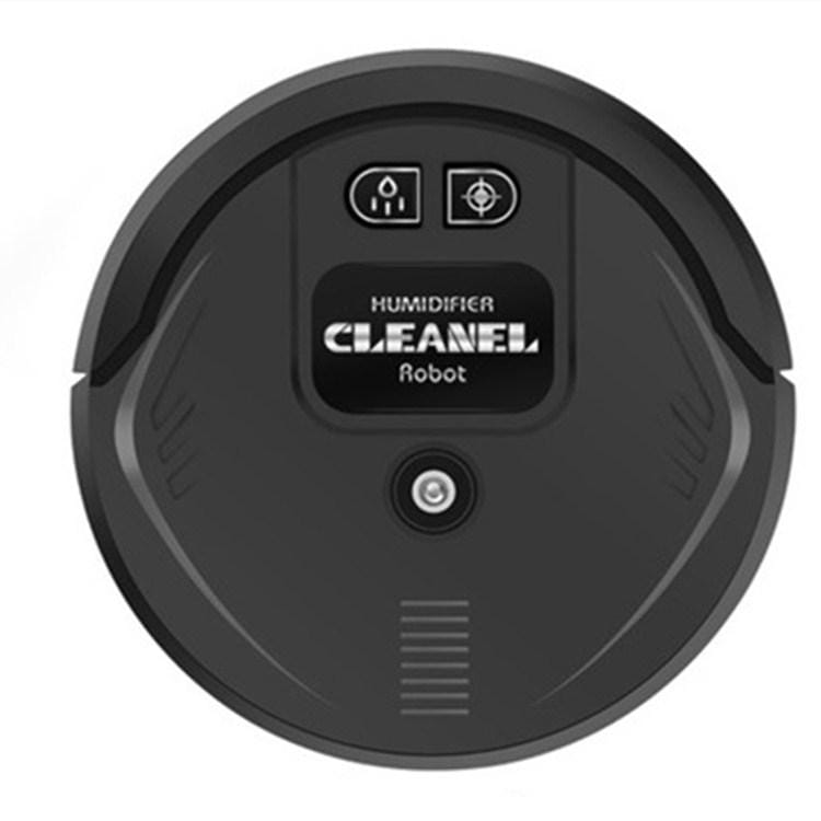 Two-in-one Mobile Vacuum Cleaner + Humidifier USB Electronic Charging Humidification Sweeper, Style:Lithium Battery (Black)