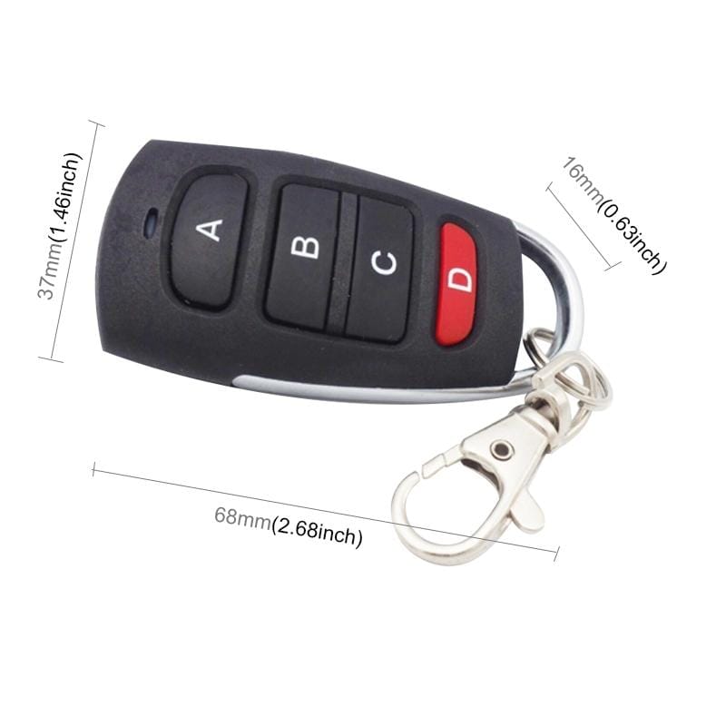 433MHz Copy Type Wireless Industrial 4 Buttons Copy Remote Control Transmitter (Black)