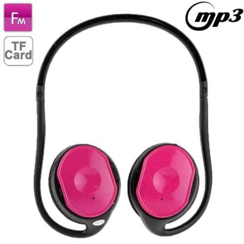Sport MP3 Player Headset, Support TF Card Reader and FM Function (Magenta)