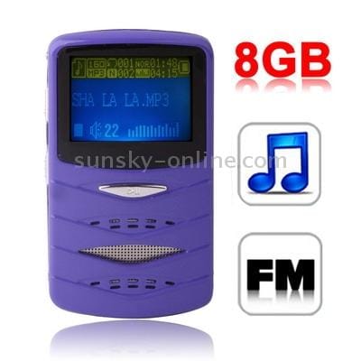 8GB MP3 Player with LCD Screen, Speaker, Support FM Radio (Purple)