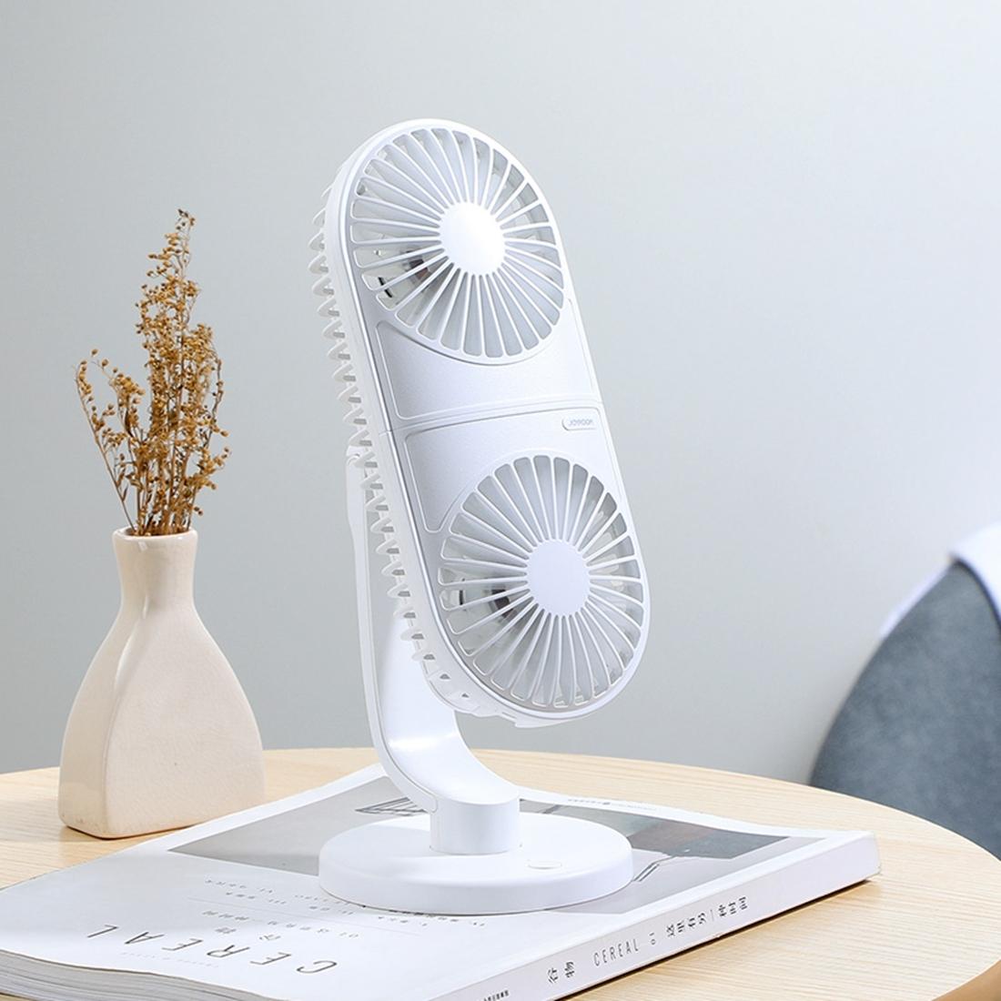 JOYROOM JR-CY312 Vertical Double Engine Fan Portable Handheld Mini Electric Fan (White)