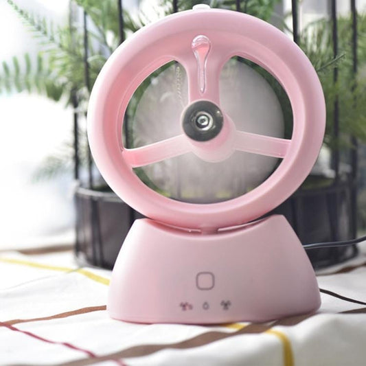 Mini Beauty Spray Water Rechargeable Portable Humidifying Spray Small Fan (Pink)