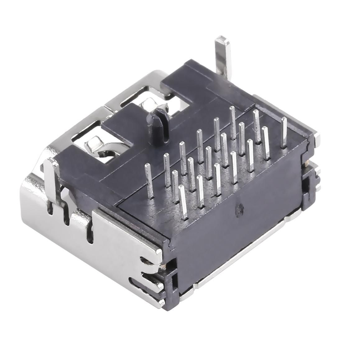50 PCS 90 Degrees 19 Pin HDMI SMD Female PCB Mounted Socket Connector
