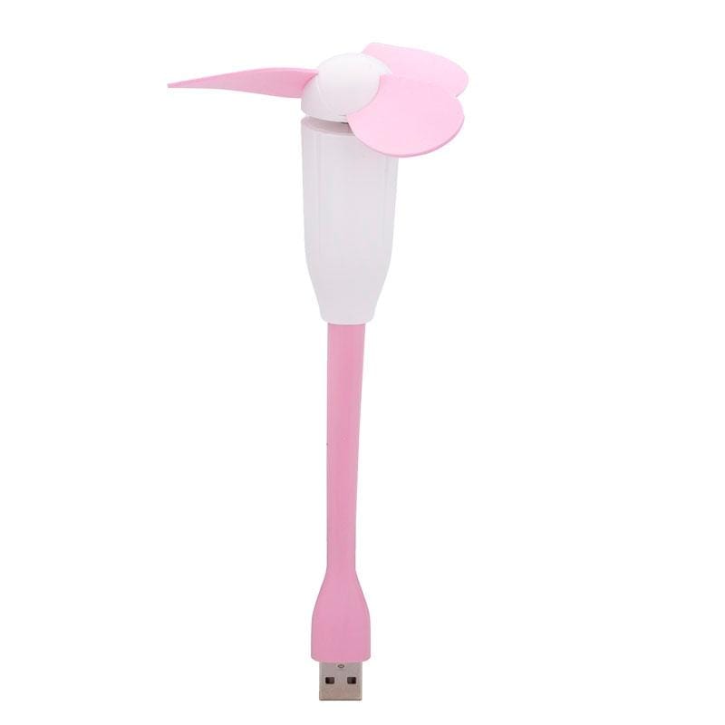 Flexible Mini Portable Bamboo Dragonfly Flexible USB Powered 3-Blade USB Fan (White)