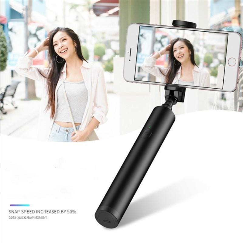 Mini Wireless Bluetooth Phone Selfie Stick Aluminum Handheld Selfie Stick Travel Artifact (Black)