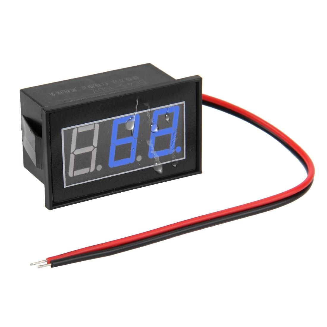 V56D 2 Wires Blue Display LED Waterproof Digital Voltage Meter, Measure Voltage: DC 4.5-150V (Style1)