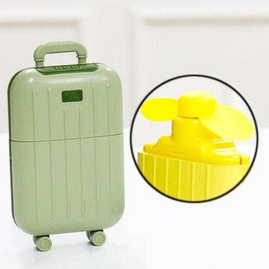 Luggage Model Mini Rechargeable Fan Handheld Soft Leaf Summer Cool Electric Fan (Green)