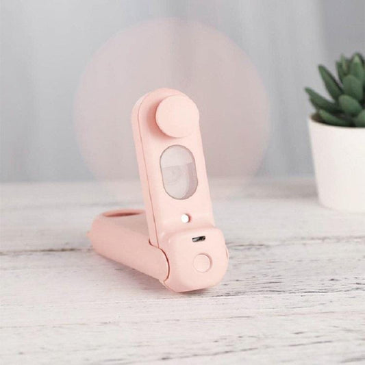 Portable Handheld Multifunction Fold Spray Fan Mini Electric Fan (Girl Pink)