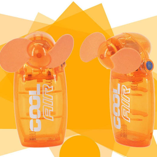 Portable Creative Lovely 3V Mini 2 Fan Blade Handheld Small Fan (Orange)