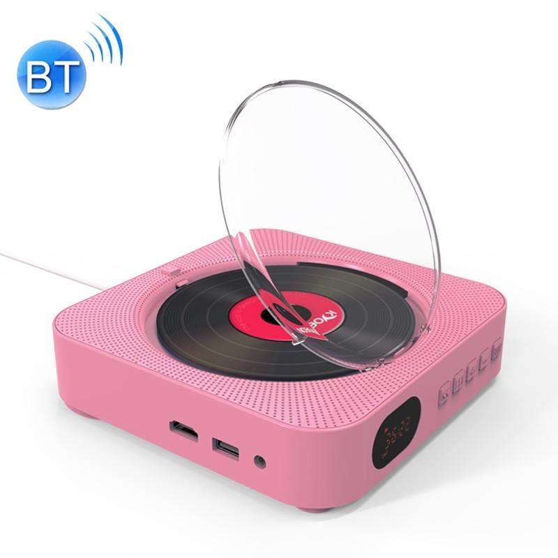 KC-606 Wall Mounted Bluetooth 4.2+EDR DVD Player with Remote Control, Support FM (Pink)