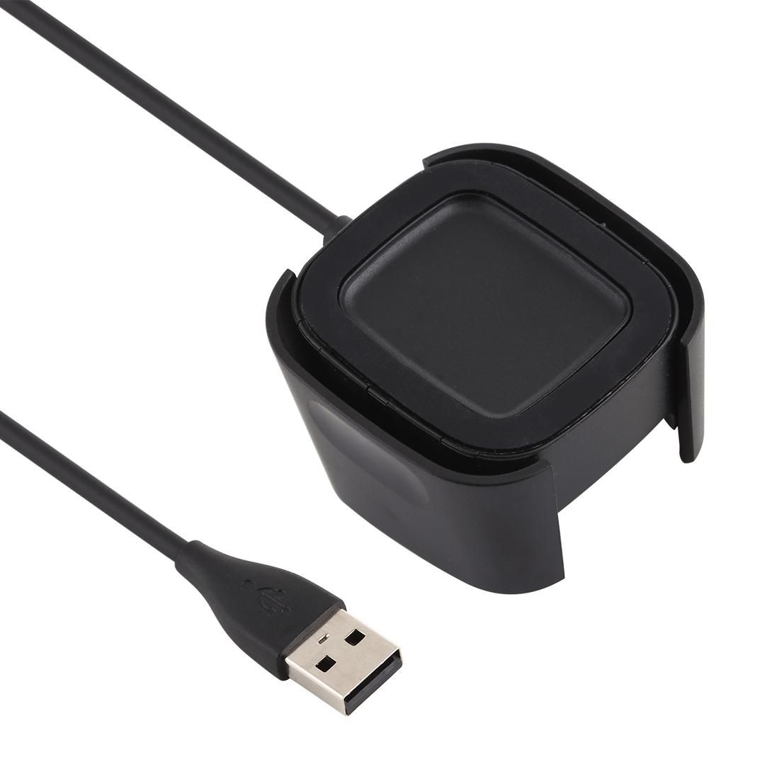 For Fitbit Versa 2 Charger Charging Dock Base Stand Holder with 1m Charging Cable (Black)