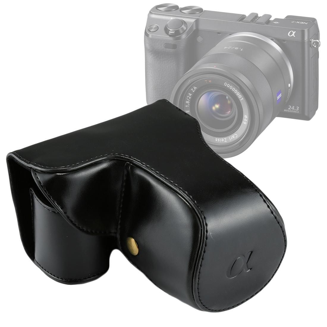 Full Body Camera PU Leather Case Bag with Strap for Sony NEX 7 / F3 (Black)