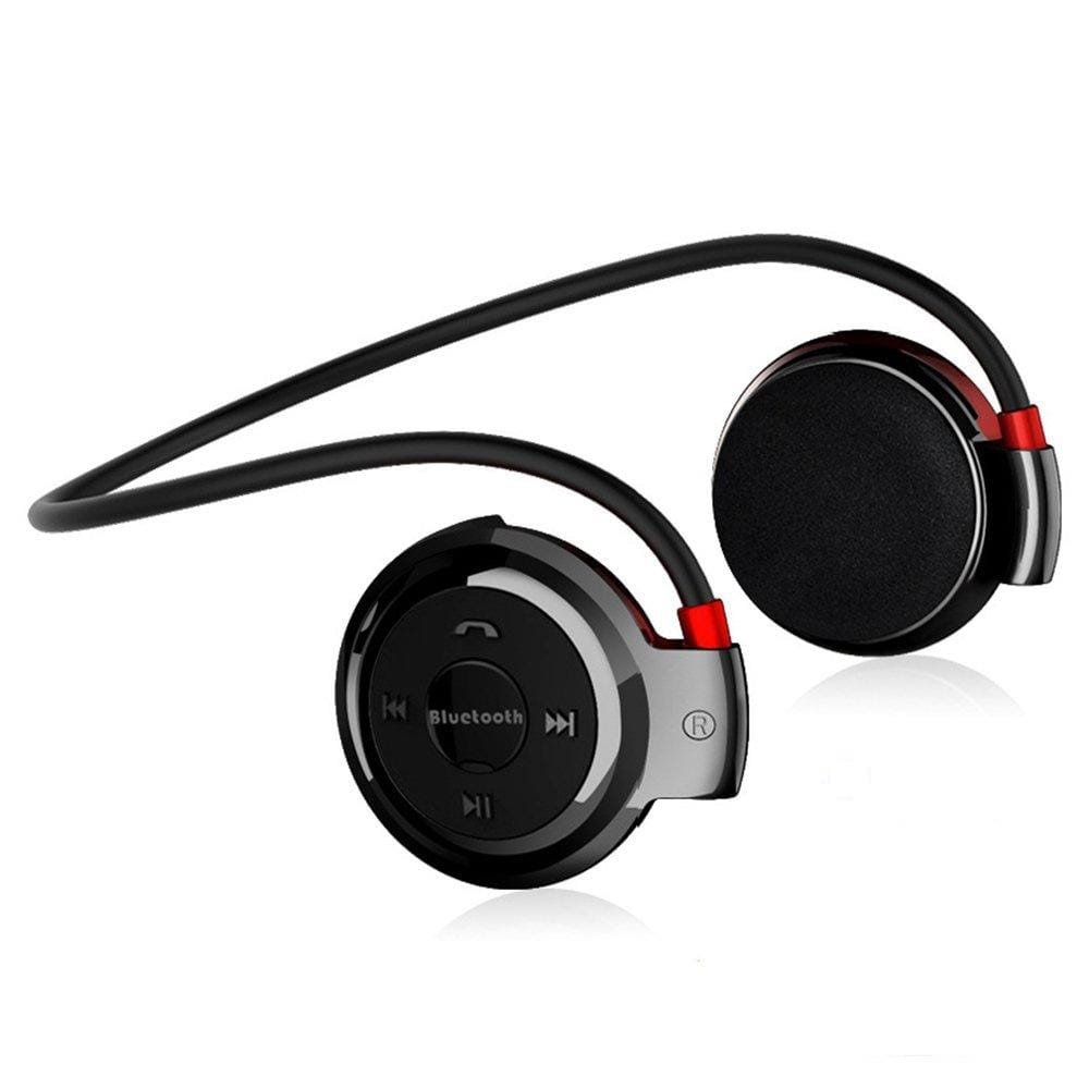 NVAHVA MP3 Player Bluetooth Headphone, Wireless MP3 Player With FM Radio, Stereo Earphone TF Card MP3 Max to 32GB (Red)