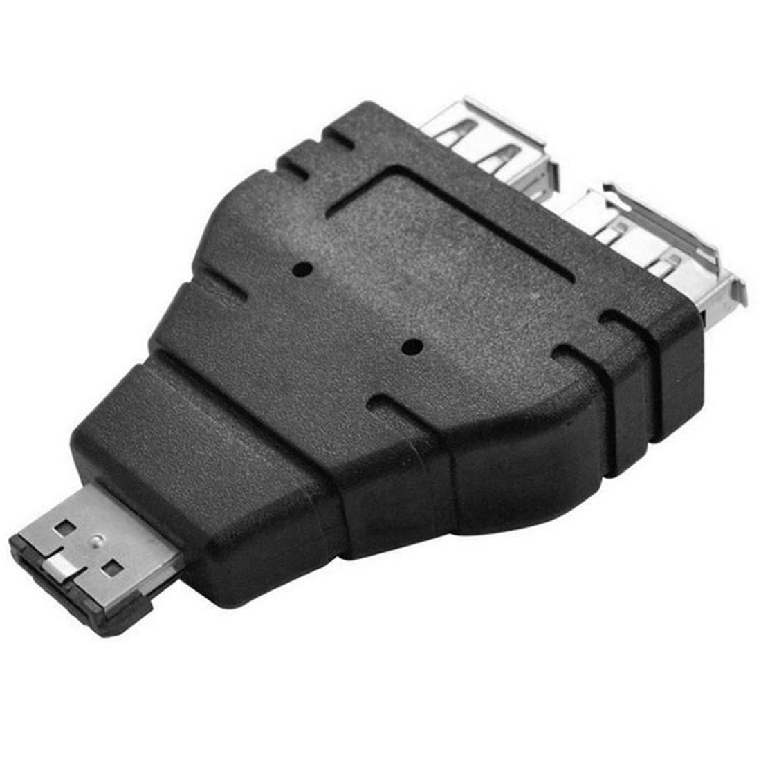 USB 2.0 A Female + eSATA Female to Combo eSATAp  Male Adapter