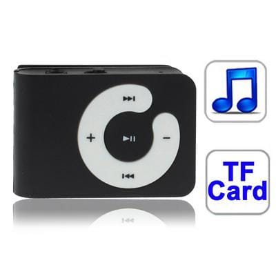 TF  Card Slot MP3 Player with Clip (Black)