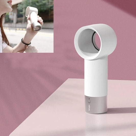 Portable Handheld Small Fan USB Fan Mini Leafless Fan (White)