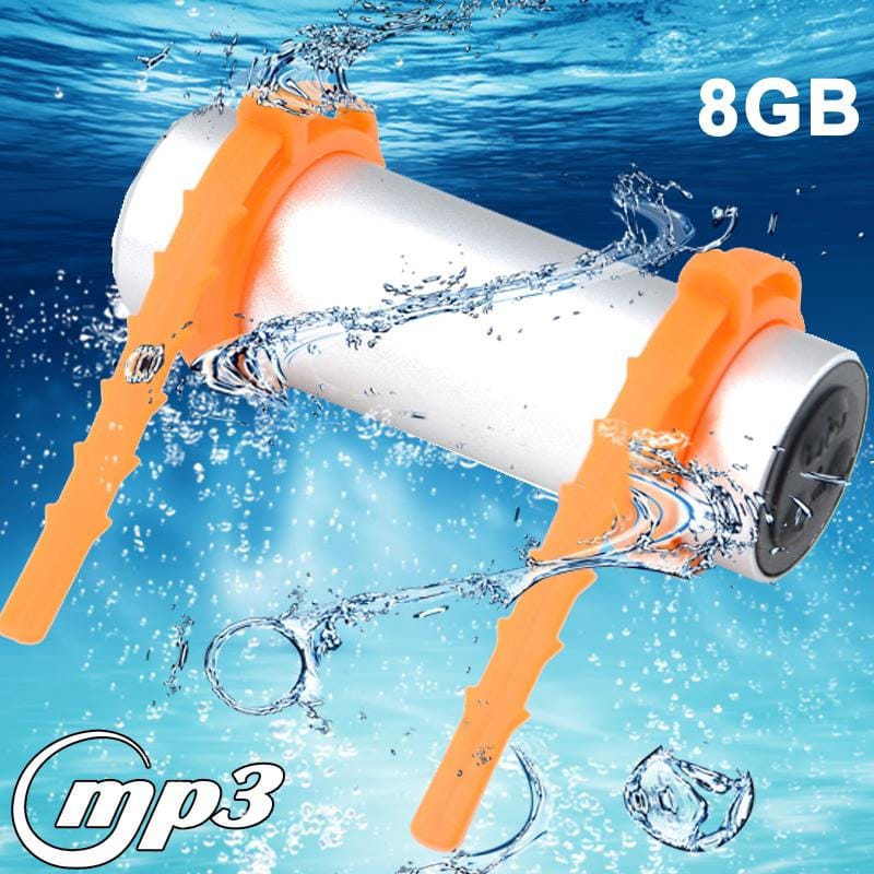 8GB USB Rechargeable Swimming Sport IPX8 Waterproof MP3 Player with FM Stereo (Silver)