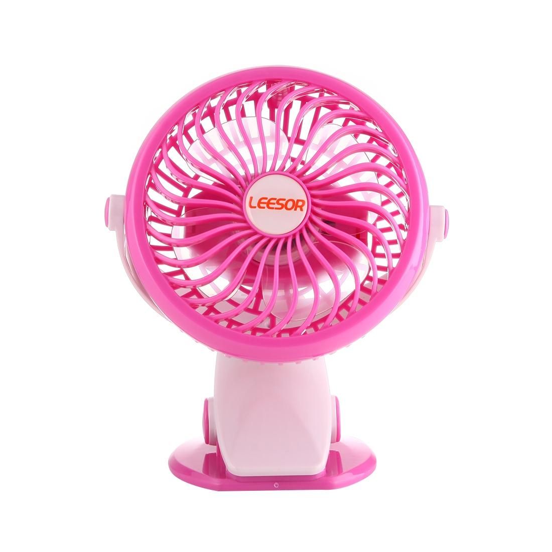 360 Degree Rotate Rechargeable Mini Battery Fan with Clip Style Base (White)
