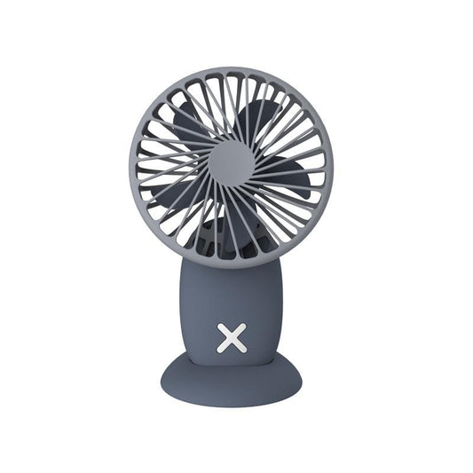 USB Rechargeable Fan Magnetic Base With Lanyard 3 File High Horsepower Handheld Small Fan (Silver Gray)
