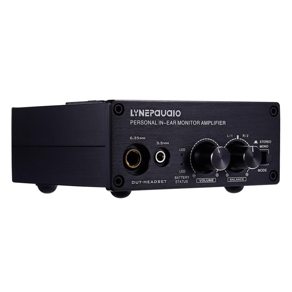 LINEPAUDIO B982 Power Amplifier Instrument Drummer Earphone Monitor Signal Amplifier, Dual XLR Input (Black)
