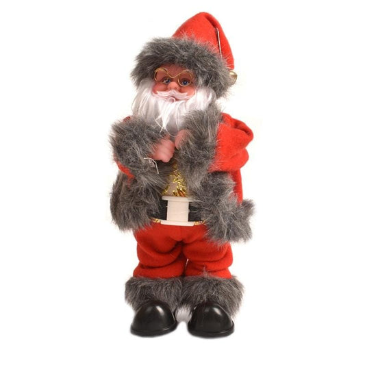 Christmas Glowing Rotating Music Santa Doll (Gray Raw Edges)