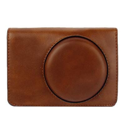 Digital Leather Camera Case Bag with Strap for CASIO ZR1000 (Brown)